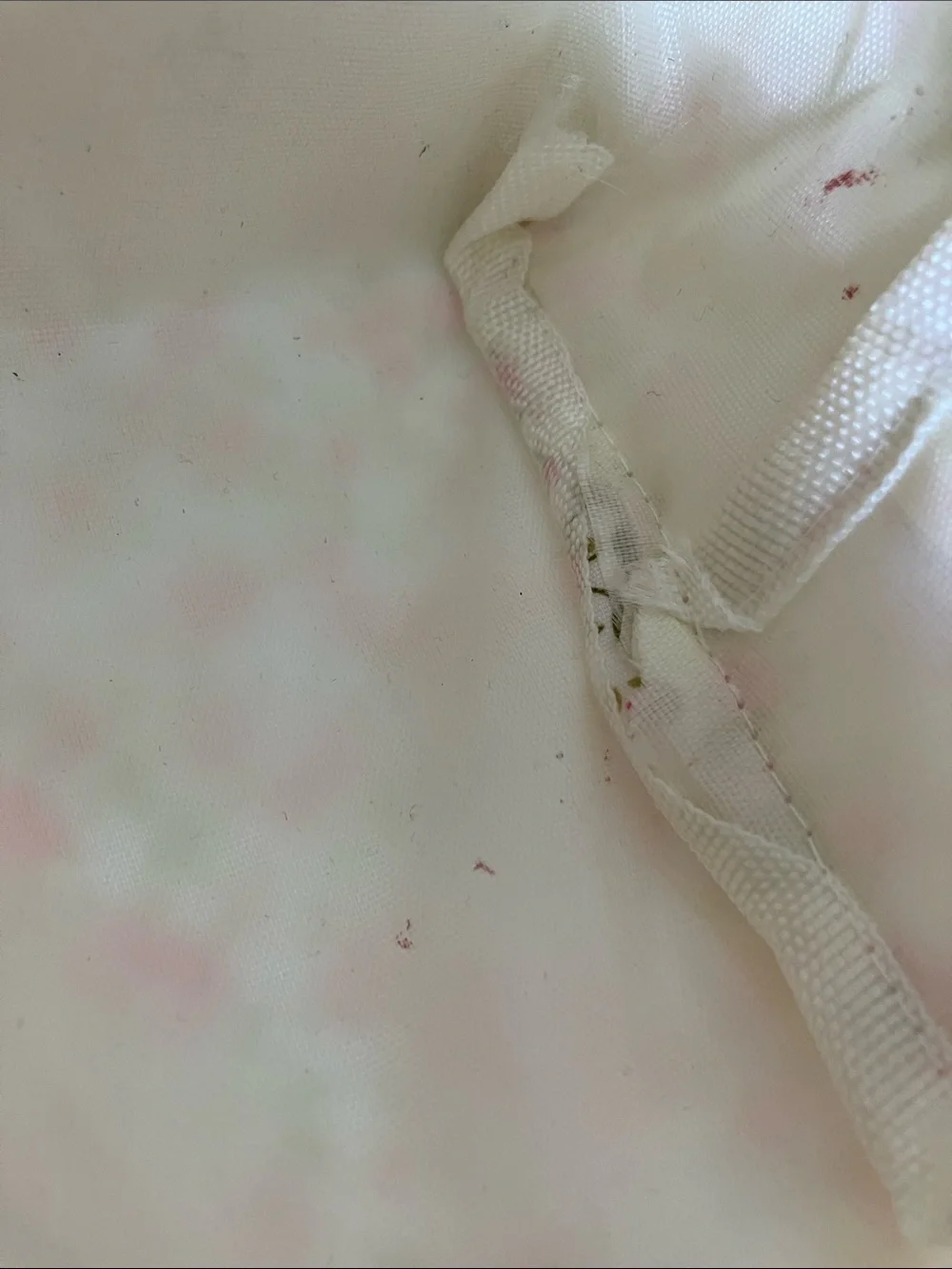 Floral Pink Canvas Cosmetic Pouch - Quilted Travel Bag